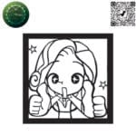 Anime Girl vector design for laser cutting and engraving