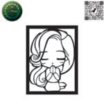 Anime girl vector design for laser cutting and engraving
