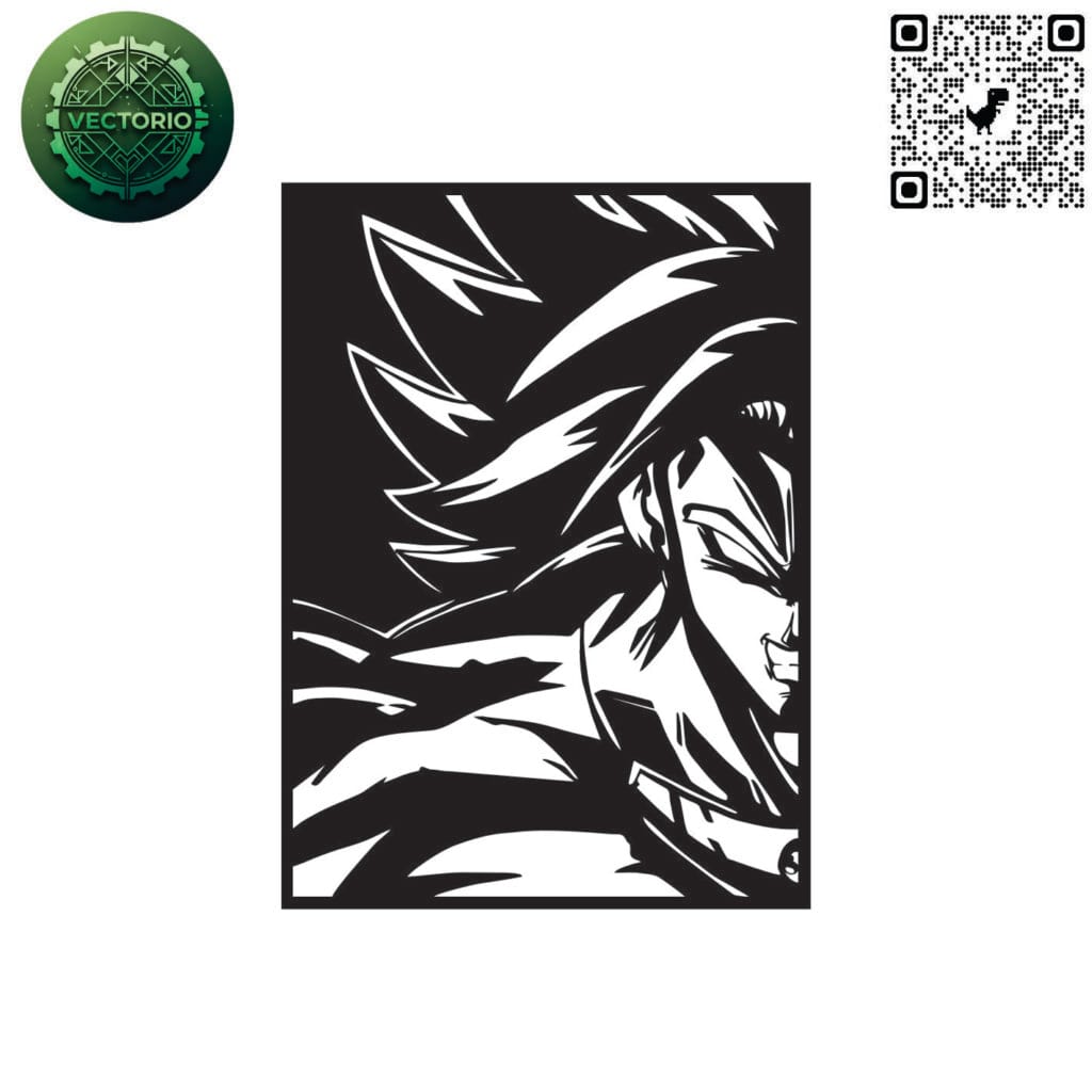 Broly Dragon Ball vector design for laser cutting and engraving