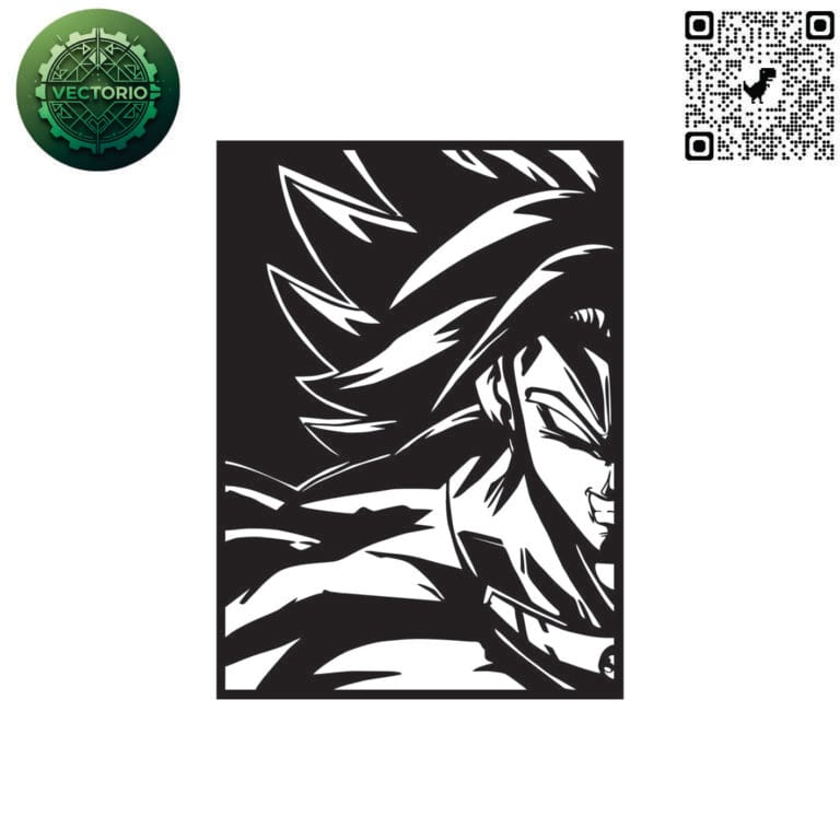 Broly Dragon Ball vector design for laser cutting and engraving