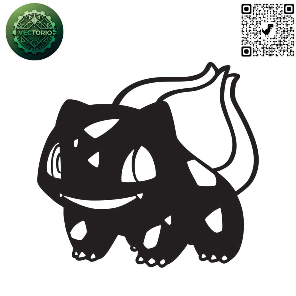 Bulbasaur Pokemon vector design for laser cutting and engraving