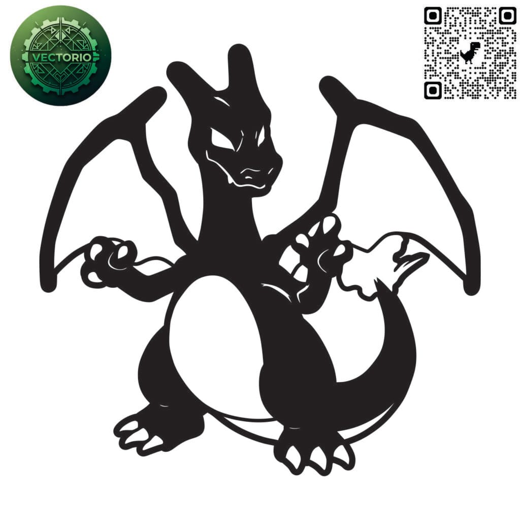 Charizard vector design for laser cutting and engraving