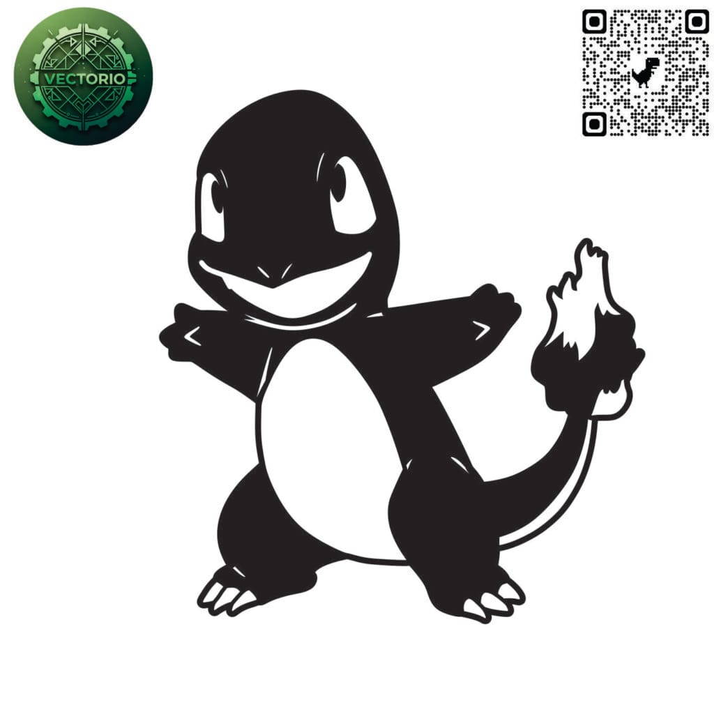 Charmander vector design for laser cutting and engraving