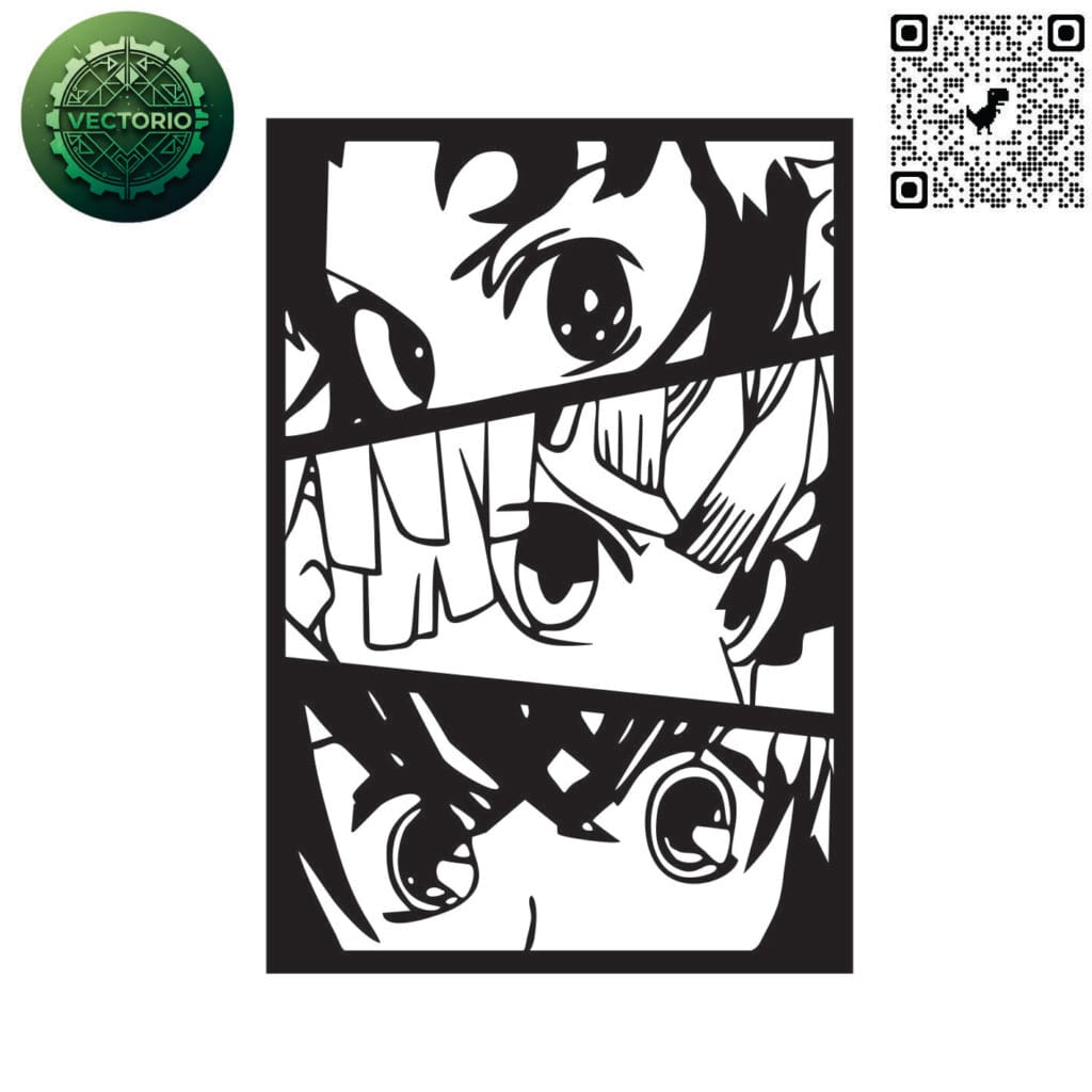 Demon slayer vector design for laser cutting and engraving