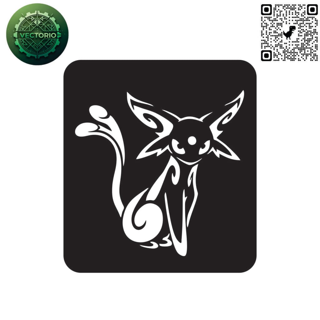 Espeon Pokemon vector design for laser cutting and engraving
