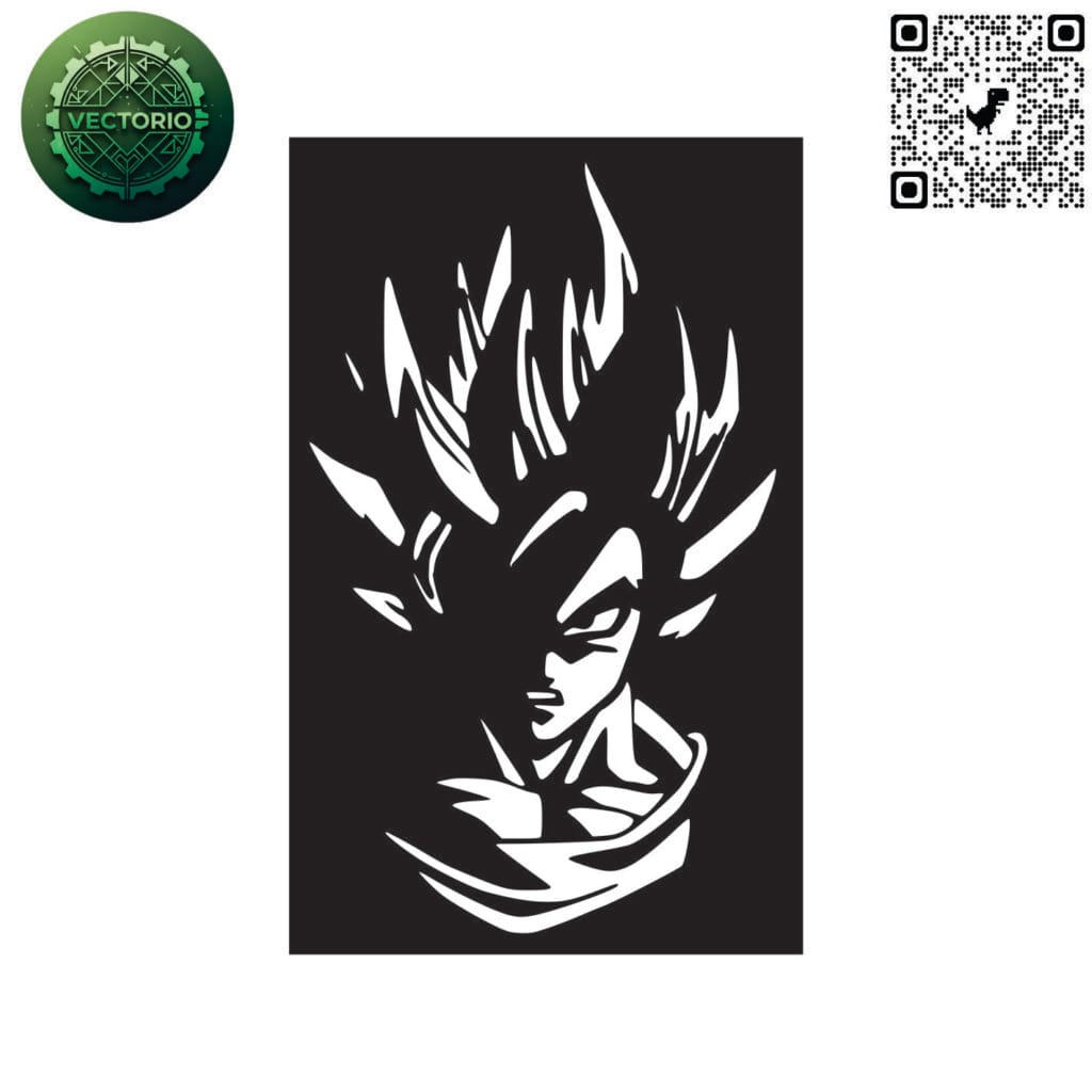 GOKU 1 vector design for laser cutting and engraving