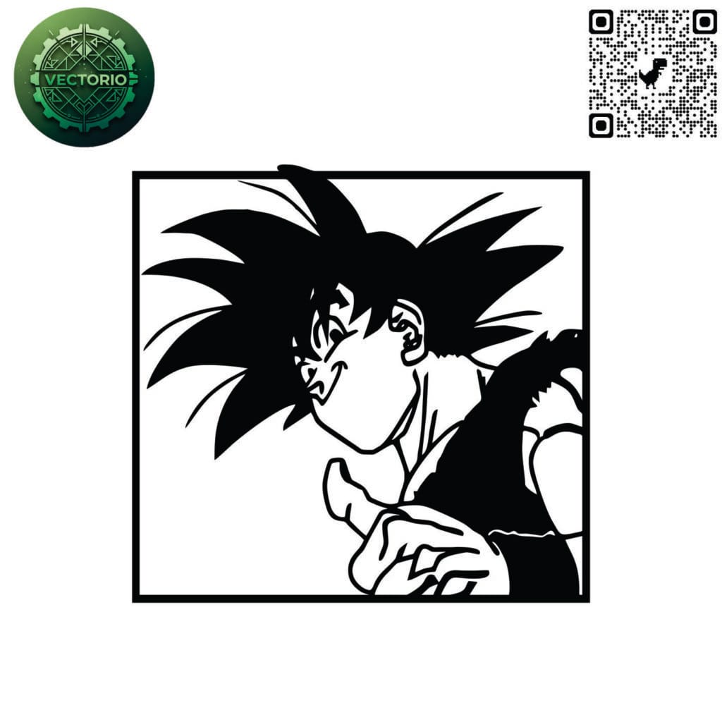 GOKU 10 vector design for laser cutting and engraving