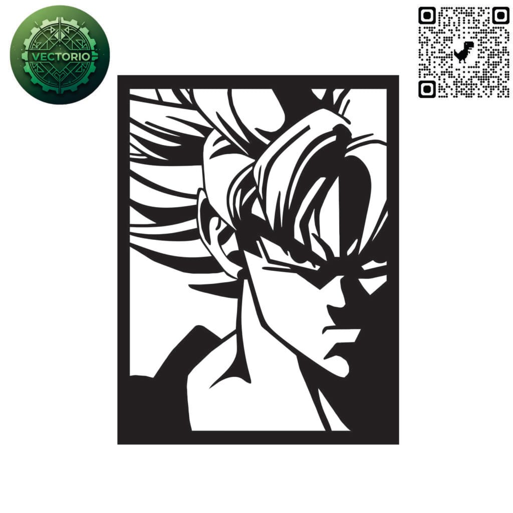 GOKU 3 vector design for laser cutting and engraving