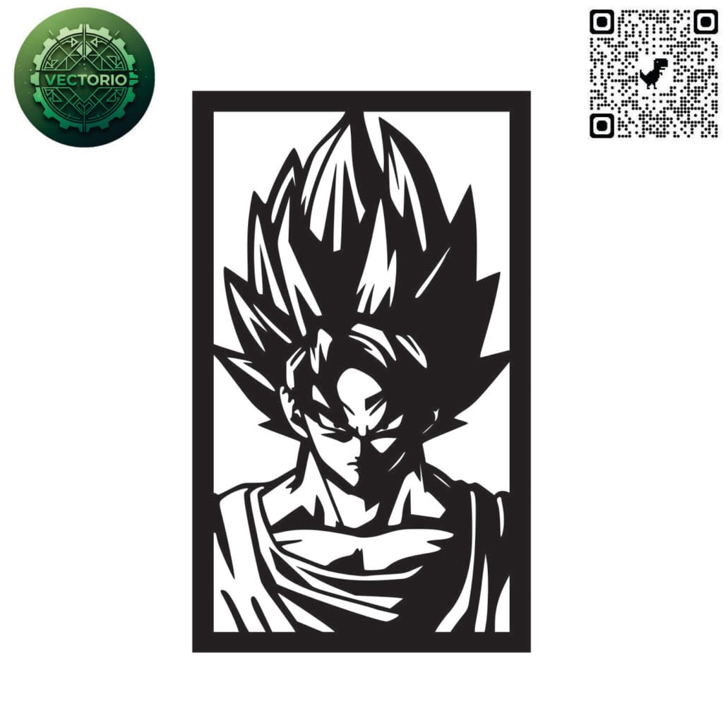 GOKU 4 vector design for laser cutting and engraving