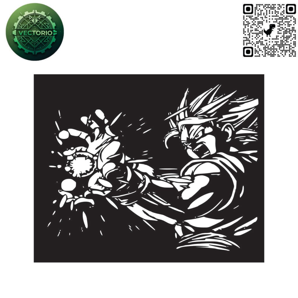 GOKU 5 vector design for laser cutting and engraving