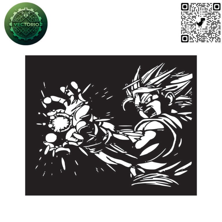 GOKU 5 vector design for laser cutting and engraving