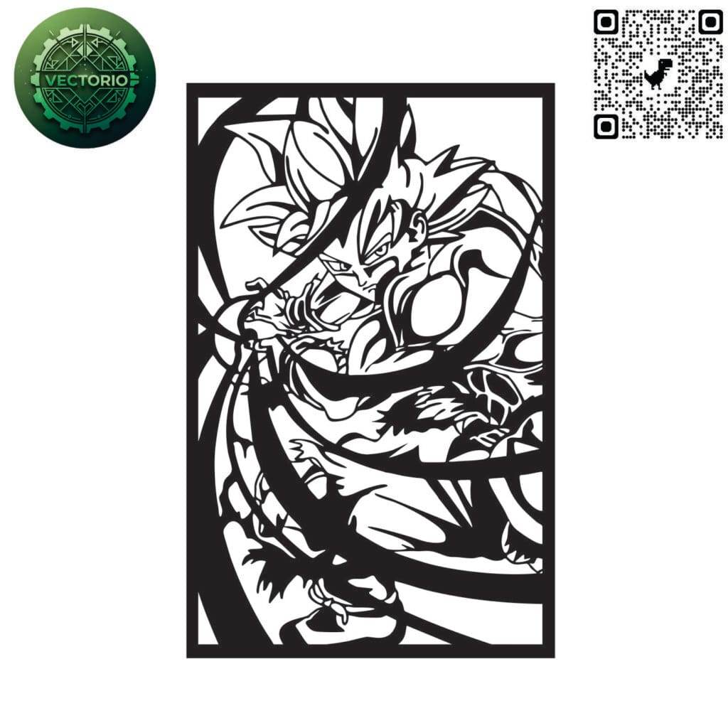 GOKU 6 vector design for laser cutting and engraving