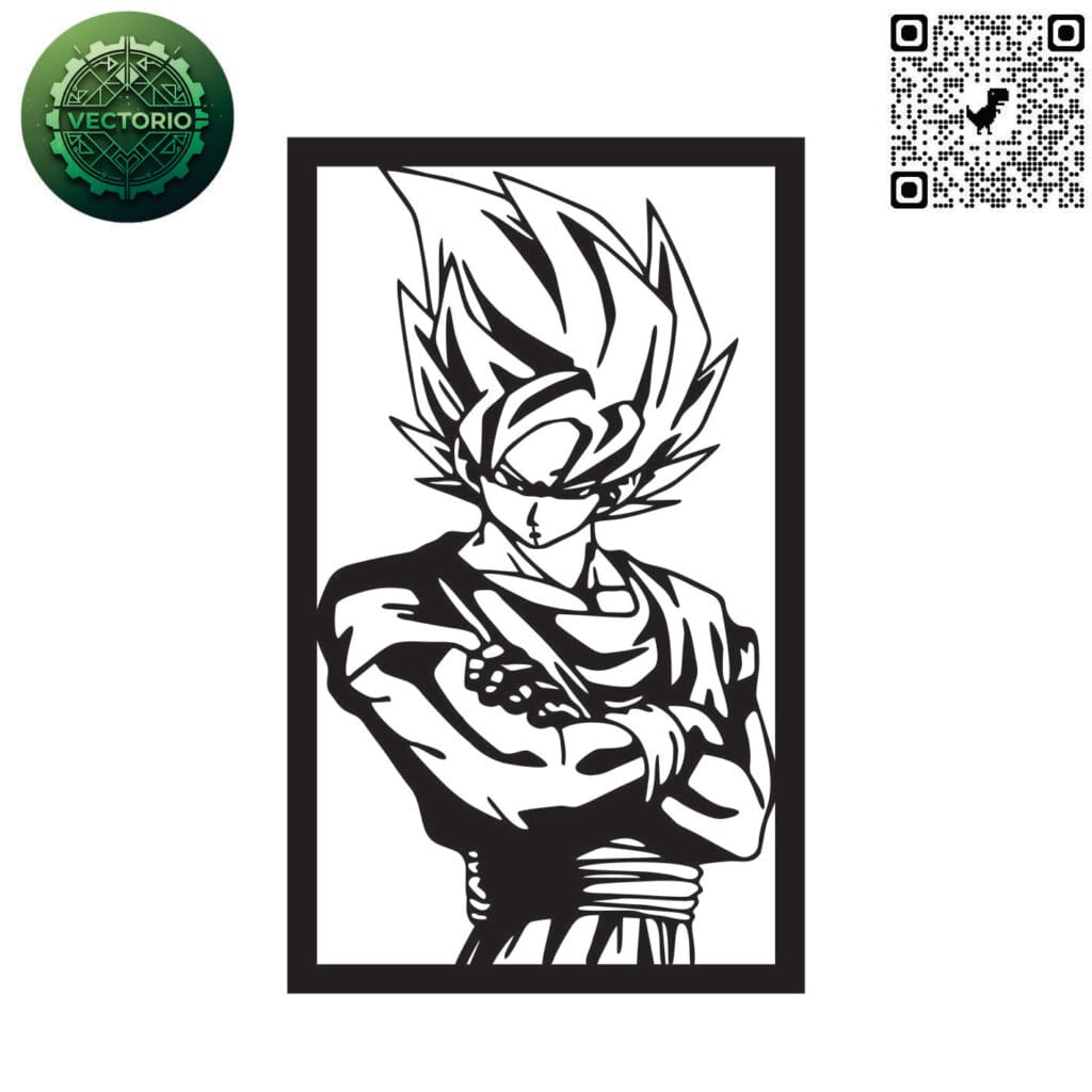 GOKU 7 vector design for laser cutting and engraving