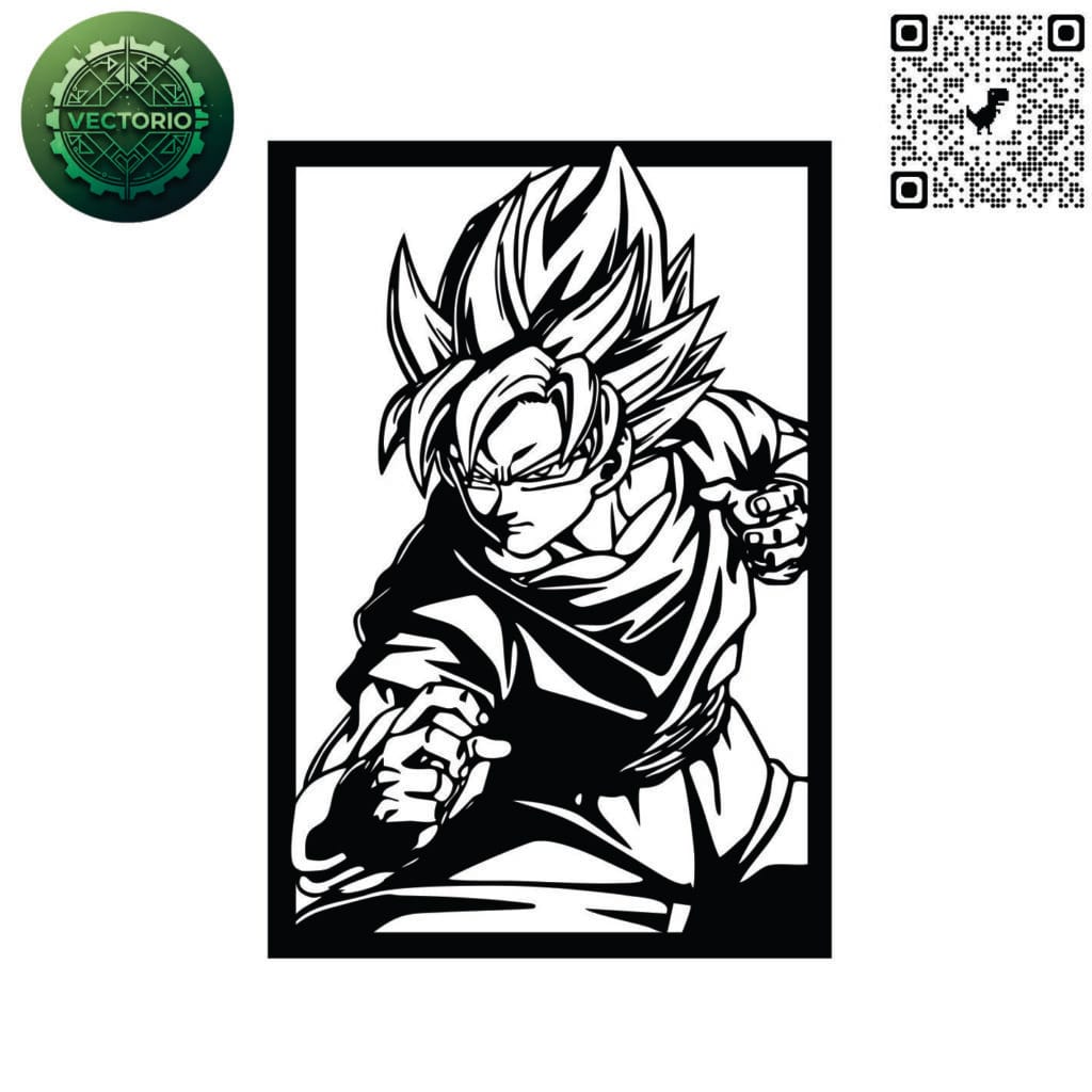 GOKU 8 vector design for laser cutting and engraving