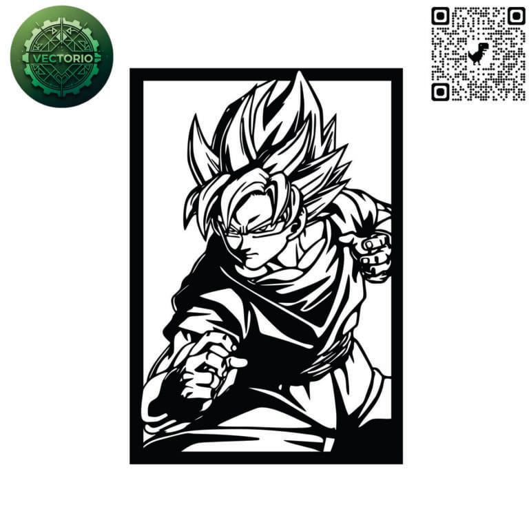 GOKU 8 vector design for laser cutting and engraving