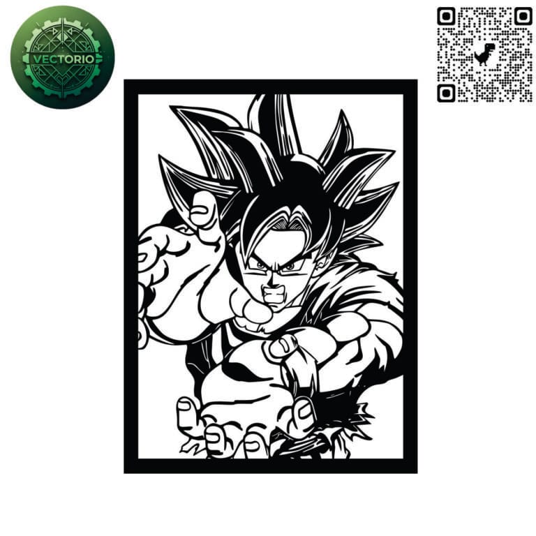 GOKU 9 vector design for laser cutting and engraving
