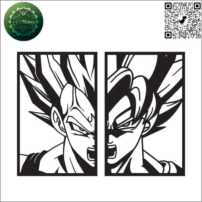 GOKU VEGETA 2 vector design for laser cutting and engraving