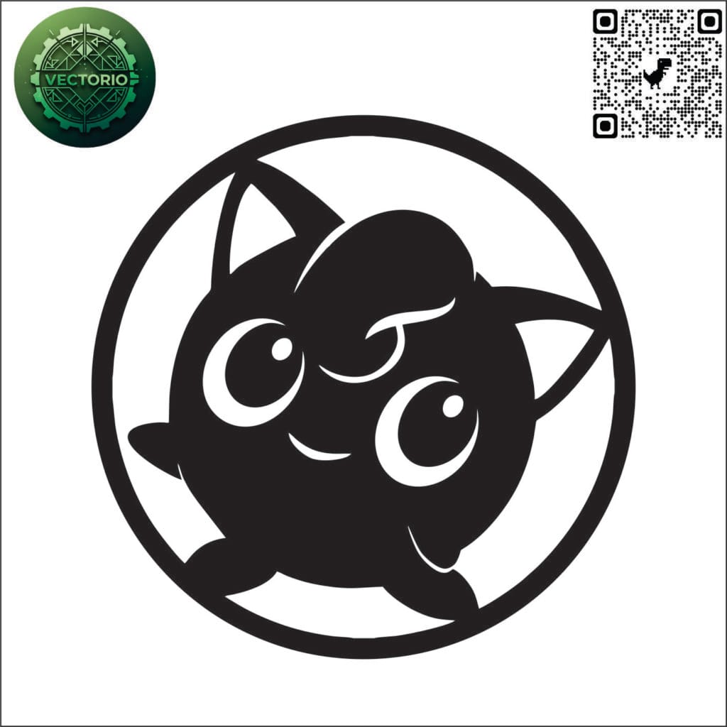 JIGGLYPUFF vector design for laser cutting and engraving