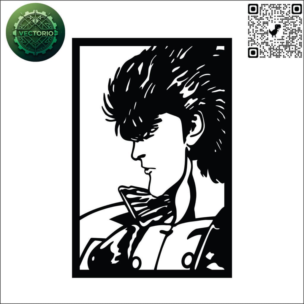 KENSHIRO vector design for laser cutting and engraving