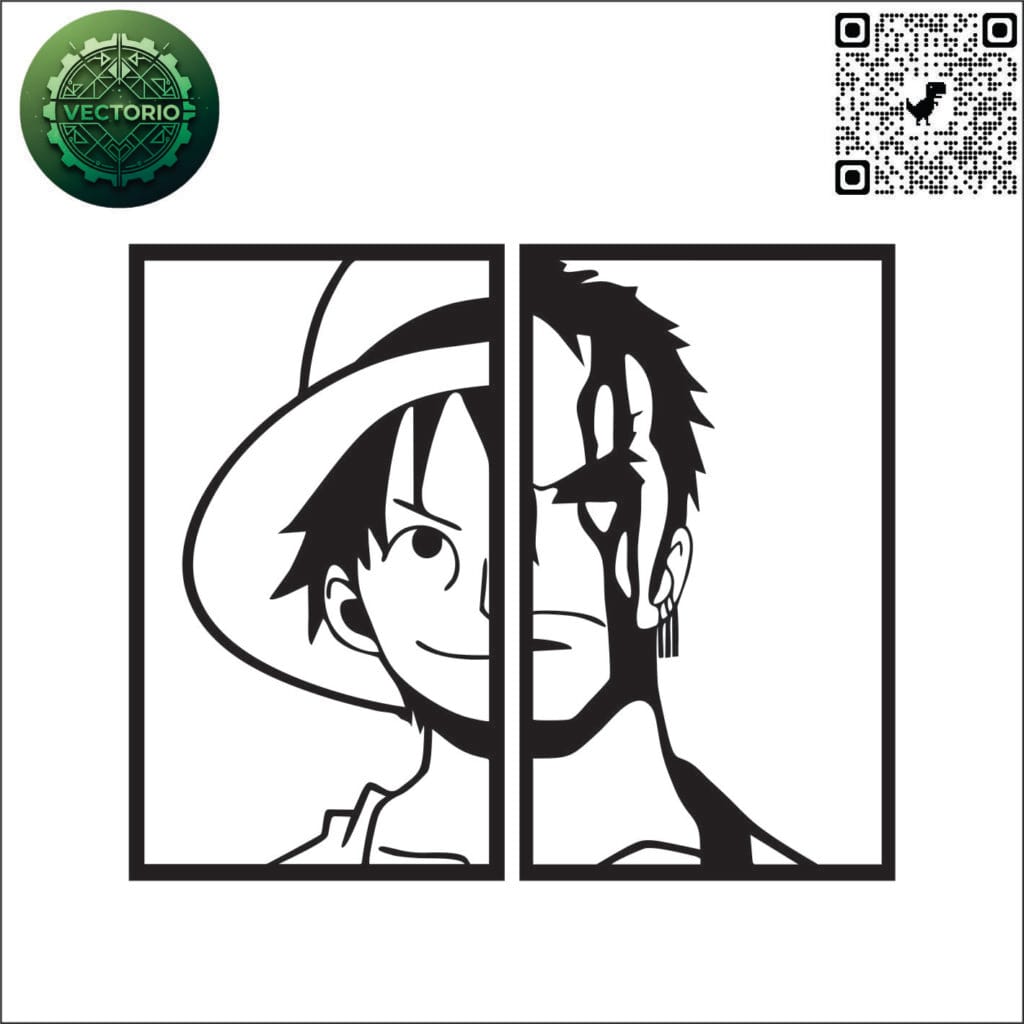 LUFFY ZORO vector design for laser cutting and engraving