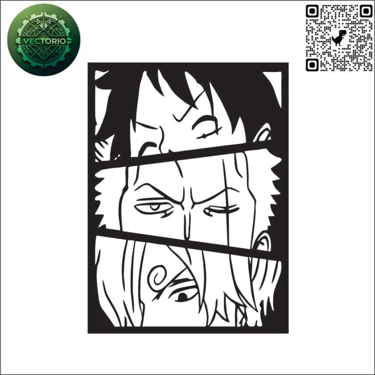 LUFFY ZORO SANJI vector design for laser cutting and engraving