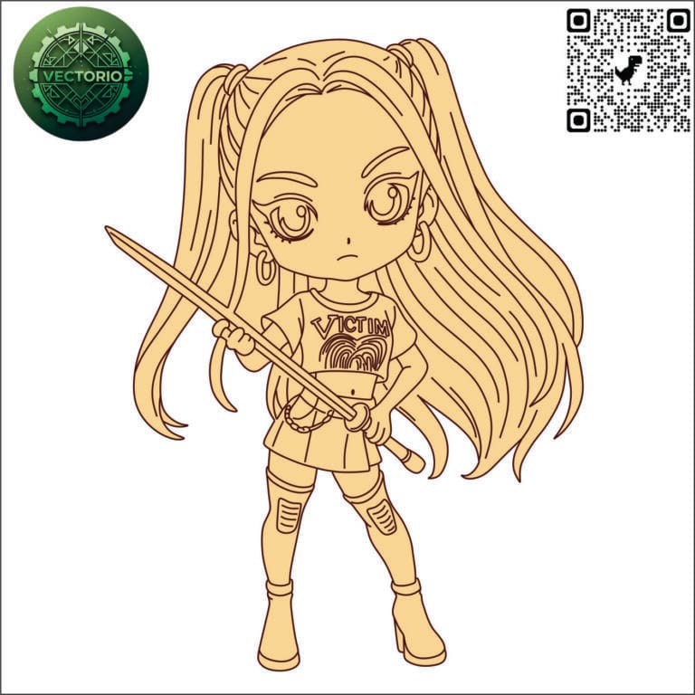 MIRA CHIBI vector design for laser cutting and engraving