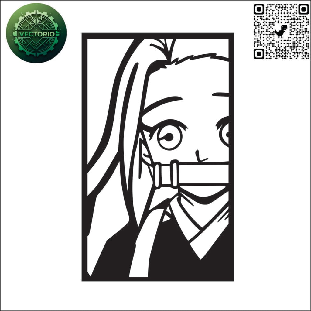 NEZUKO vector design for laser cutting and engraving