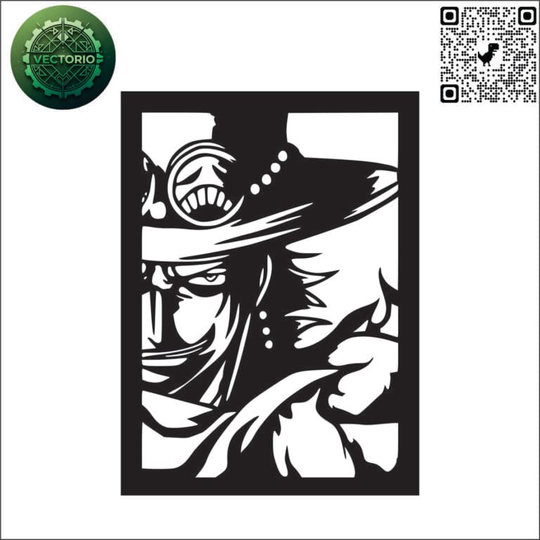 PORTGAS D ACE vector design for laser cutting and engraving