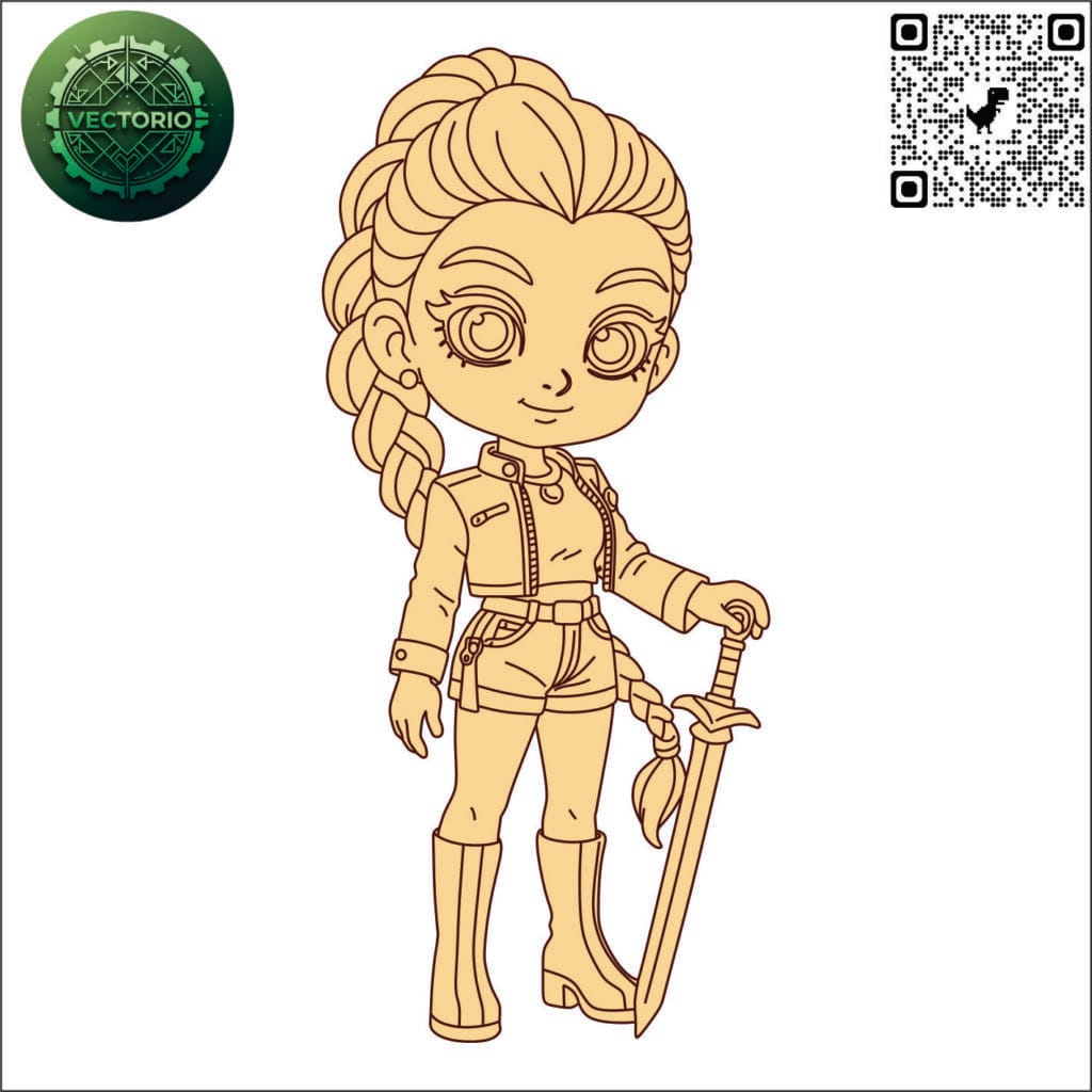 RUMI CHIBI vector design for laser cutting and engraving