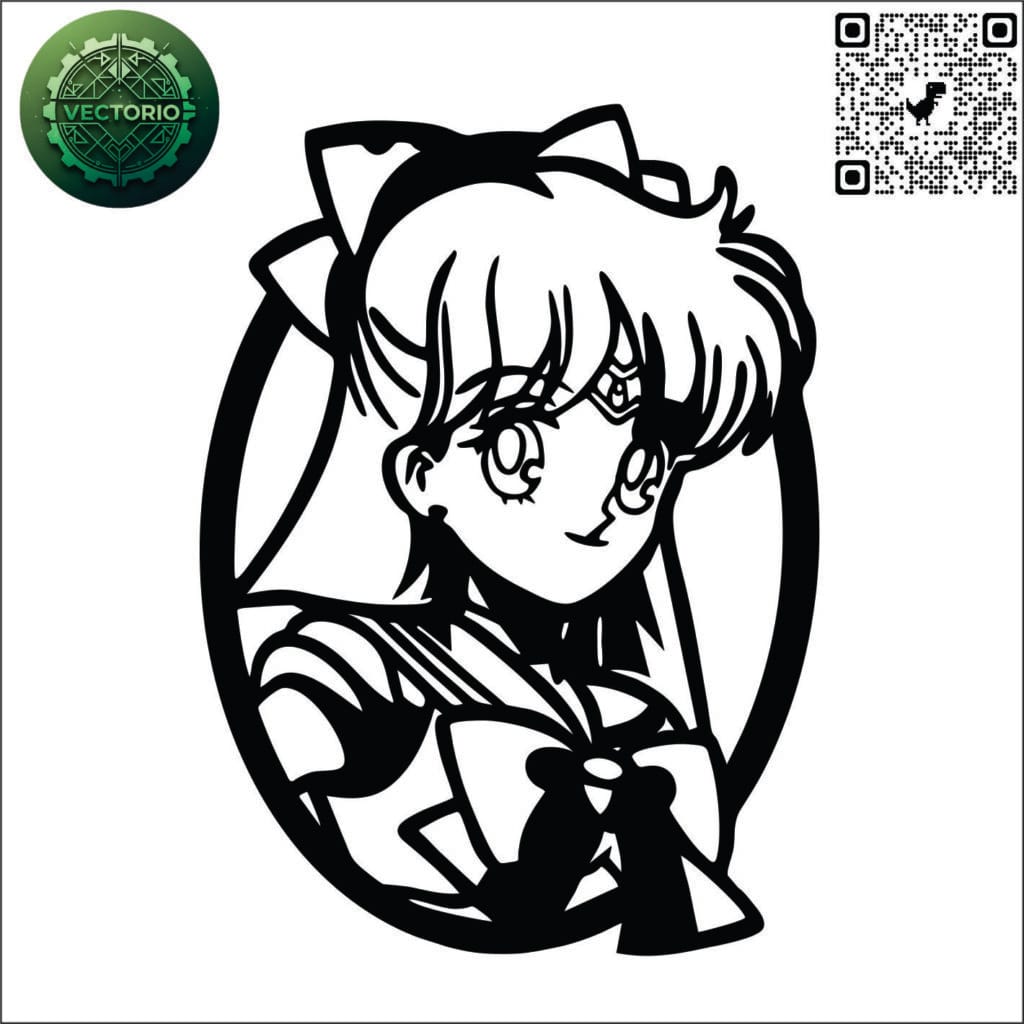 SAILOR MARS vector design for laser cutting and engraving