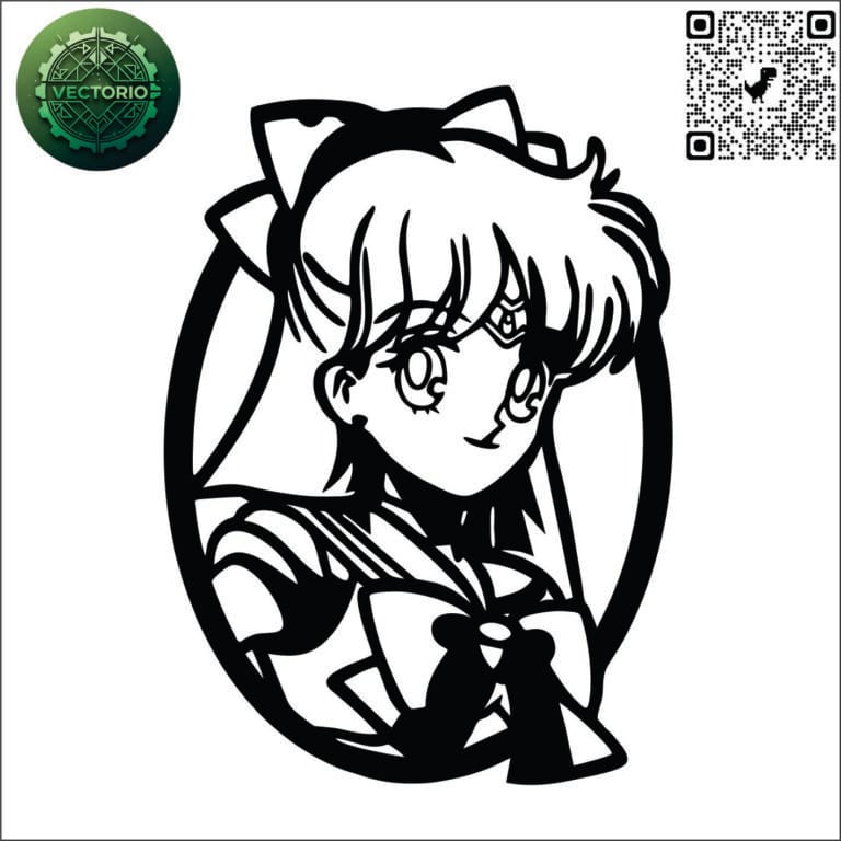 SAILOR MARS vector design for laser cutting and engraving