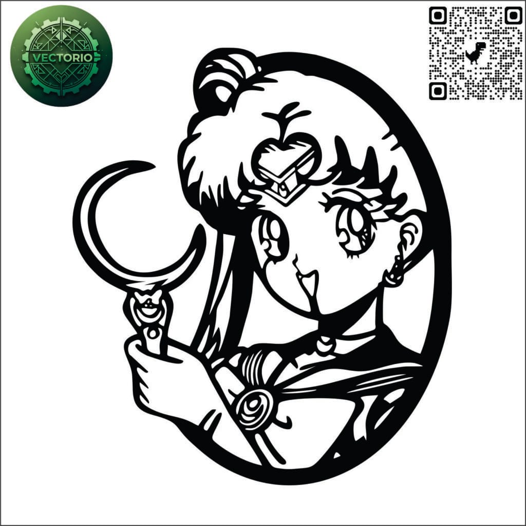 SAILOR MOON vector design for laser cutting and engraving