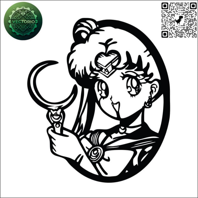 SAILOR MOON vector design for laser cutting and engraving