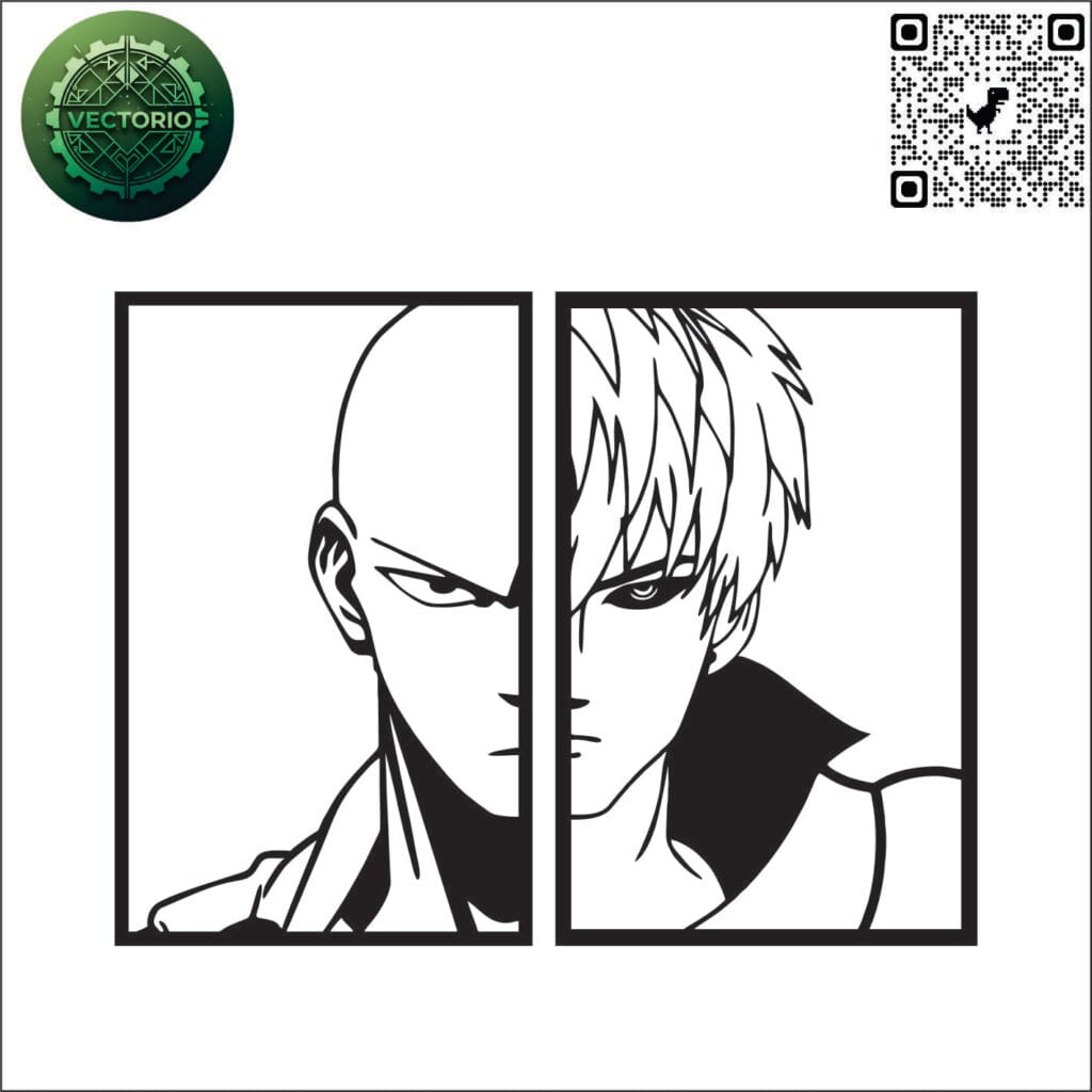 SAITAMA GENOS vector design for laser cutting and engraving
