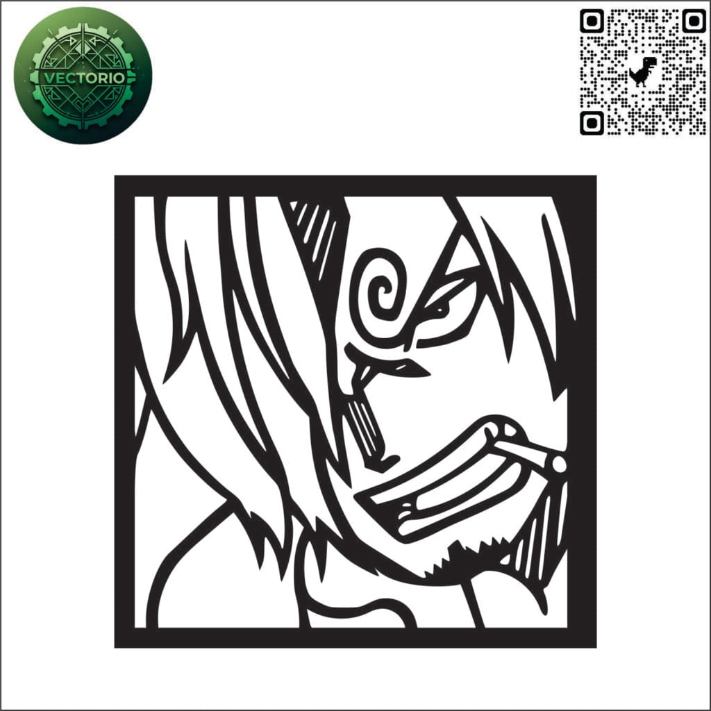 SANJI vector design for laser cutting and engraving