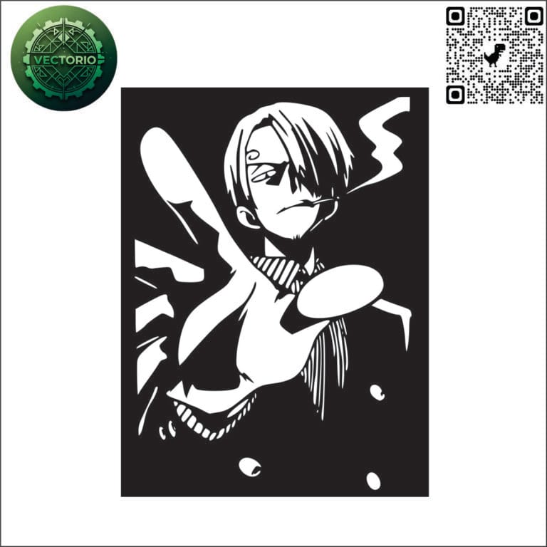 SANJI 3 vector design for laser cutting and engraving