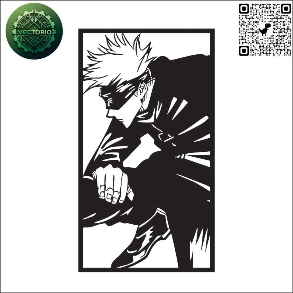 SATORU GOJO 3 vector design for laser cutting and engraving
