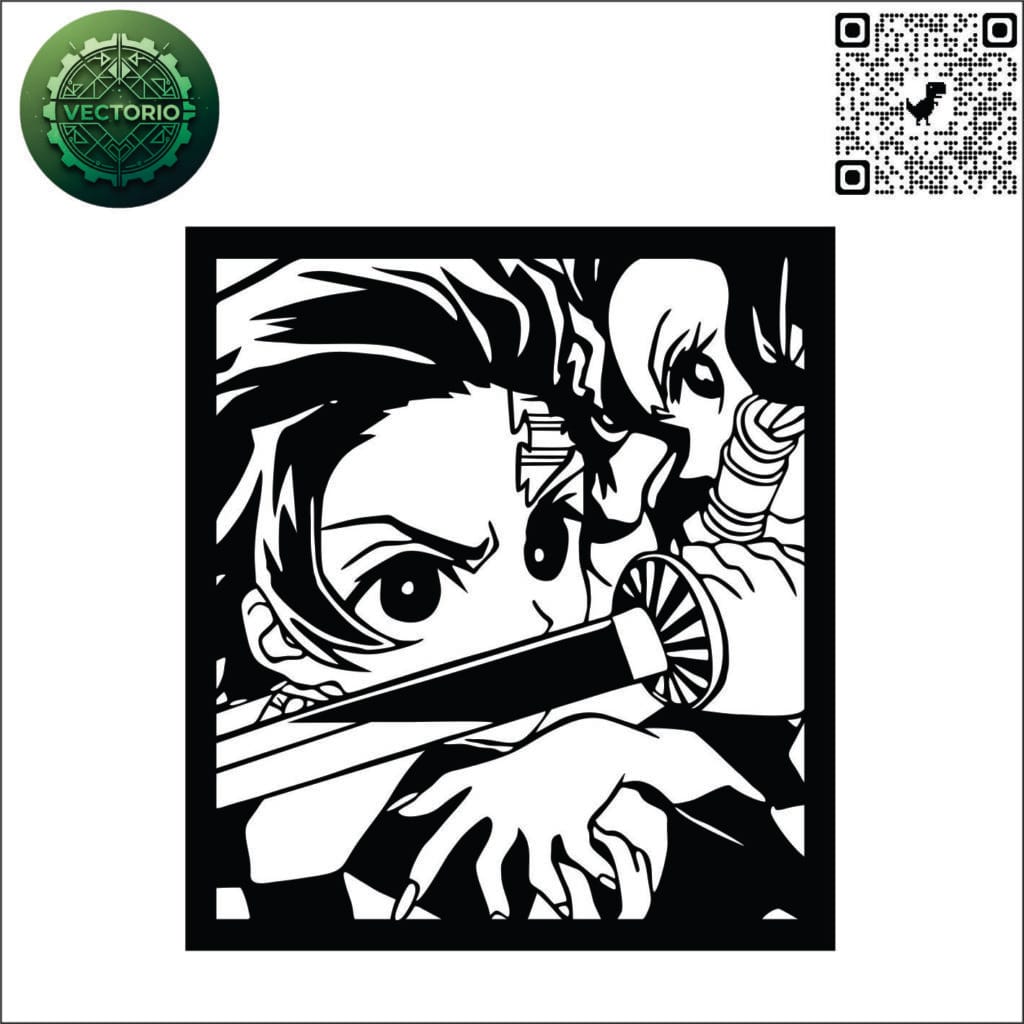 TANJIRO NEZUKO vector design for laser cutting and engraving