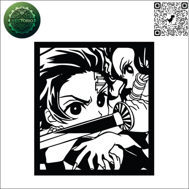 TANJIRO NEZUKO vector design for laser cutting and engraving