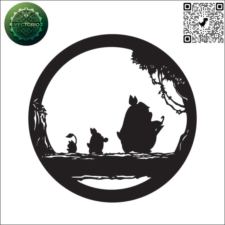 TOTORO vector design for laser cutting and engraving