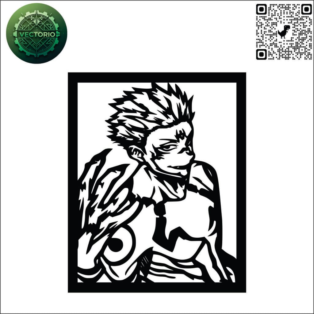 YUJI ITADORI vector design for laser cutting and engraving