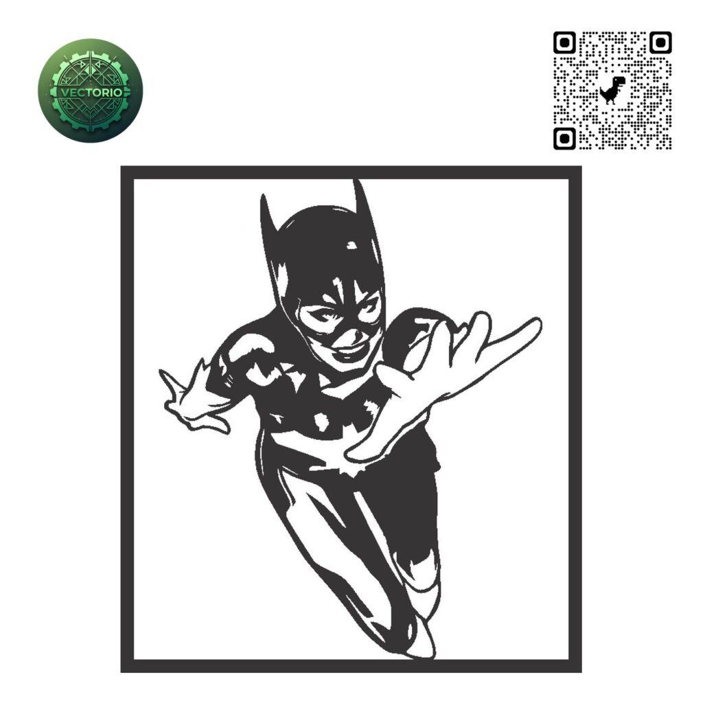 BATGIRL vector design for laser cutting and engraving