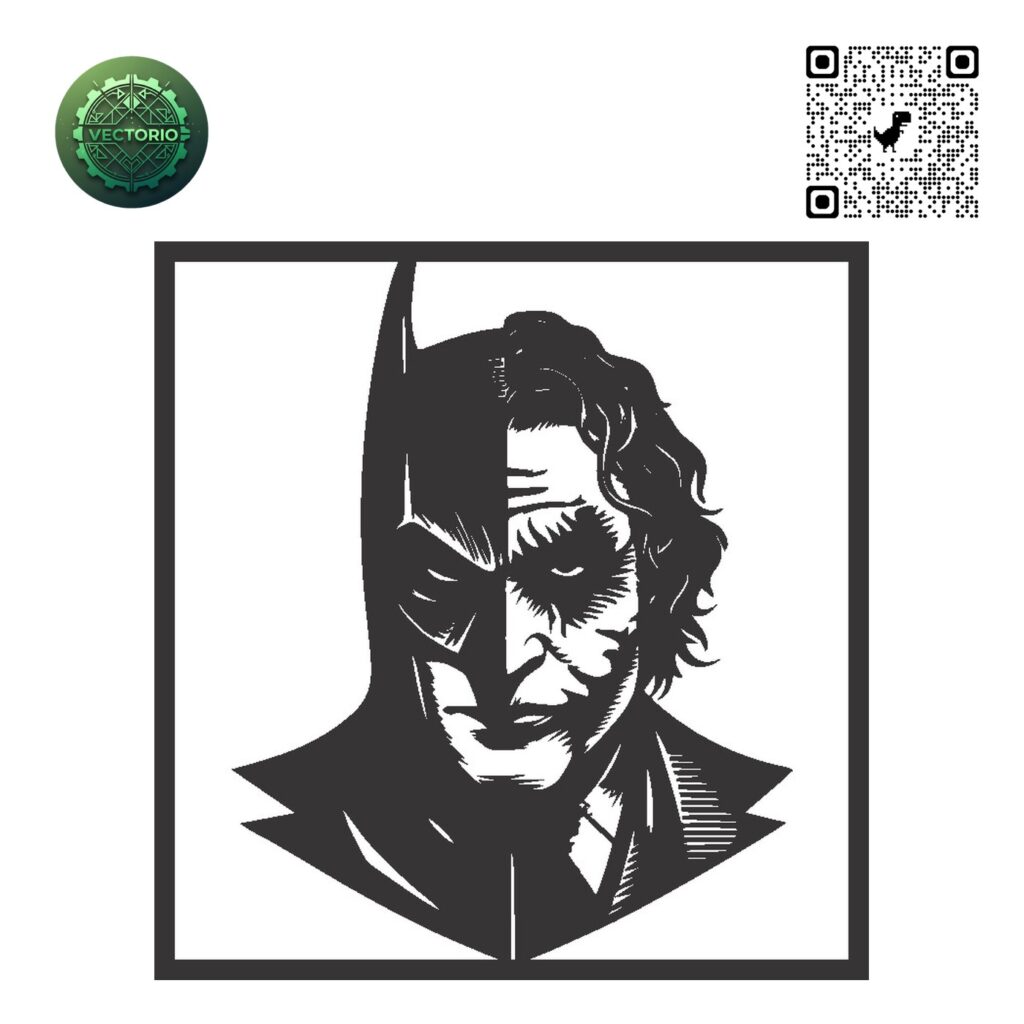 BATMAN JOKER vector design for laser cutting and engraving
