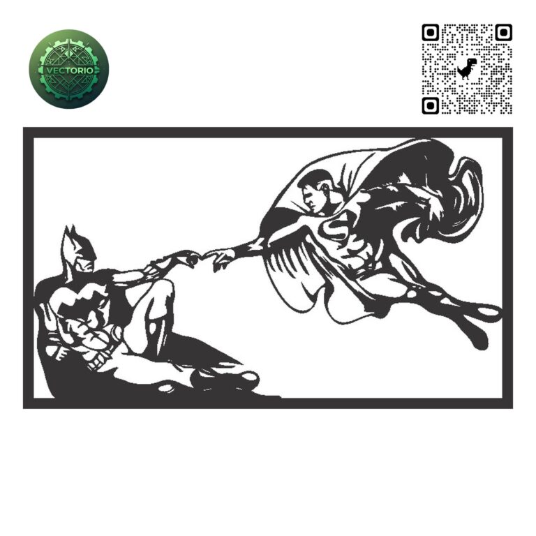 BATMAN Y SUPERMAN vector design for laser cutting and engraving
