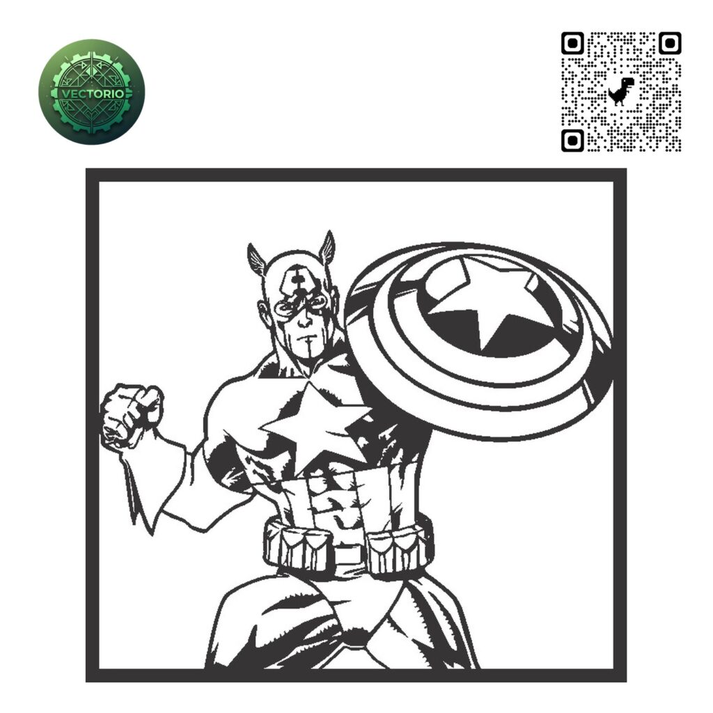 CAPTAIN AMERICA 3 vector design for laser cutting and engraving