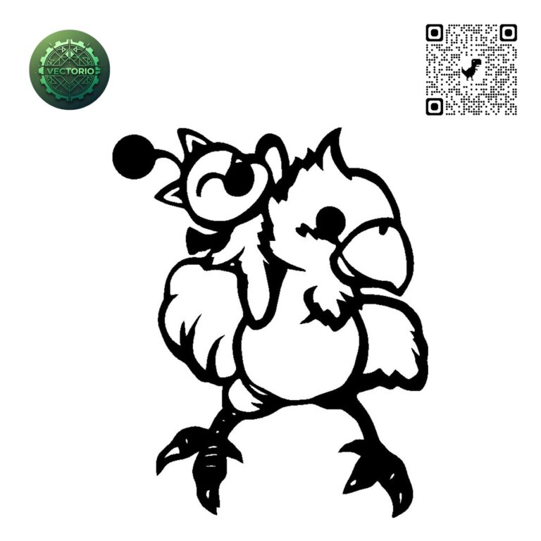 CHOCOBO vector design for laser cutting and engraving