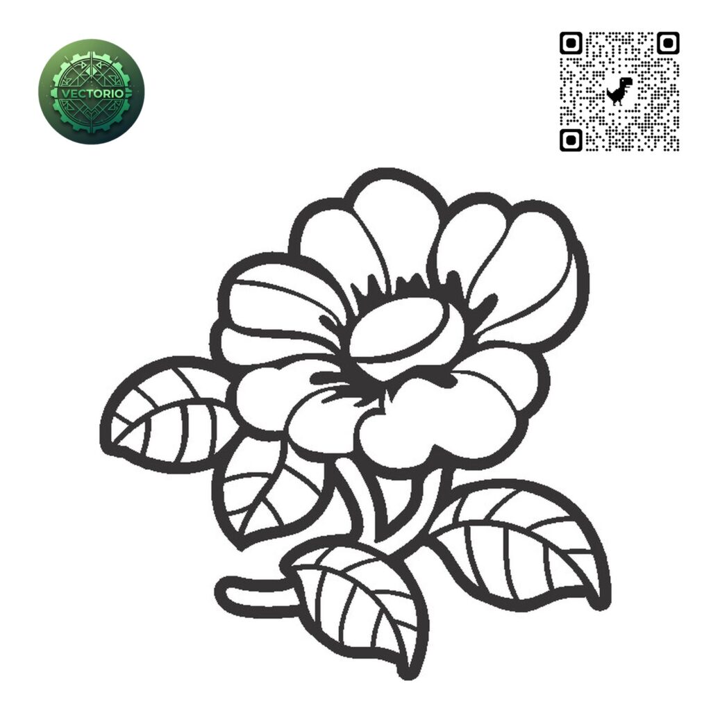FLOWER LEAF TREE 1 vector design for laser cutting and engraving