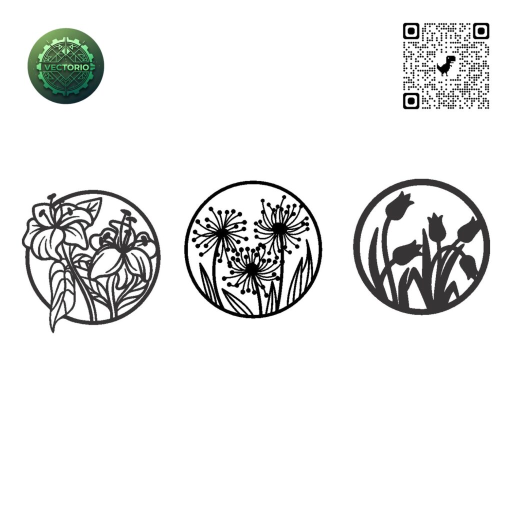 FLOWER LEAF TREE 105 vector design for laser cutting and engraving
