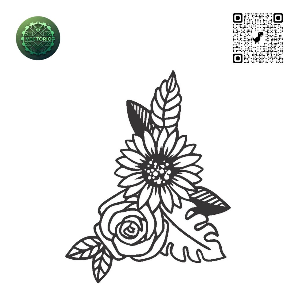 FLOWER LEAF TREE 115 vector design for laser cutting and engraving