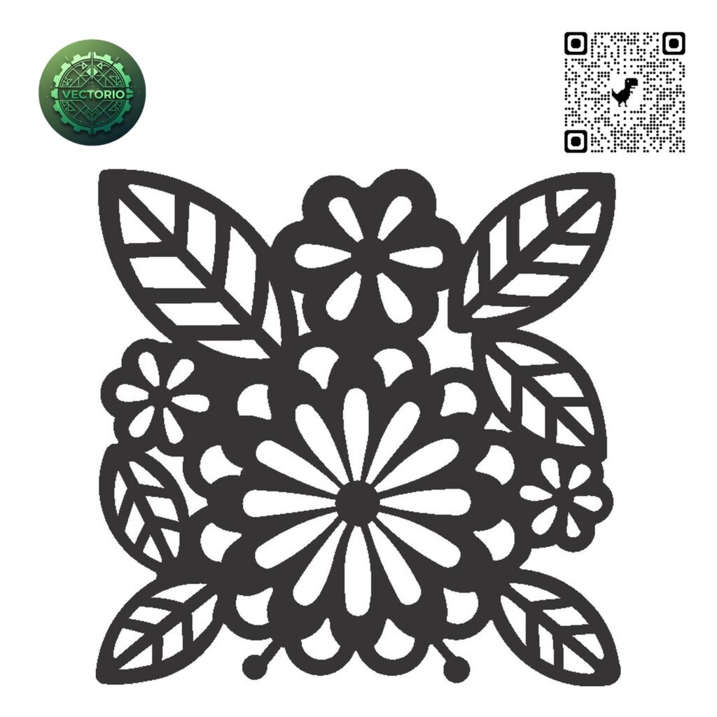 FLOWER LEAF TREE 125 vector design for laser cutting and engraving
